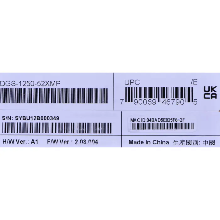 Switch D-Link DGS-1250-52XMP/E Gigabit Ethernet (10/100/1000) Power over Ethernet (PoE) Black