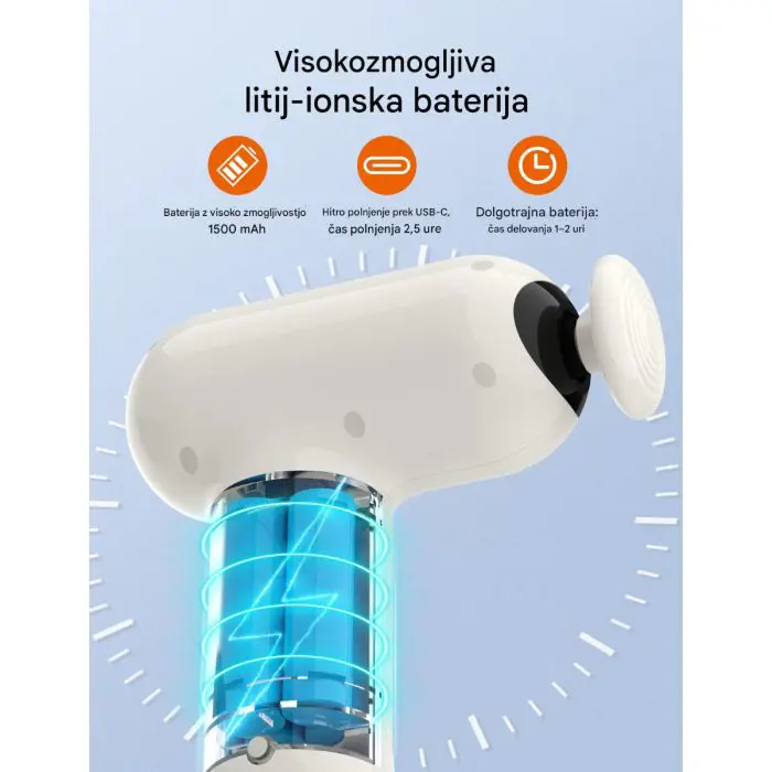 TAOTRONICS Masažna mini pištola bela