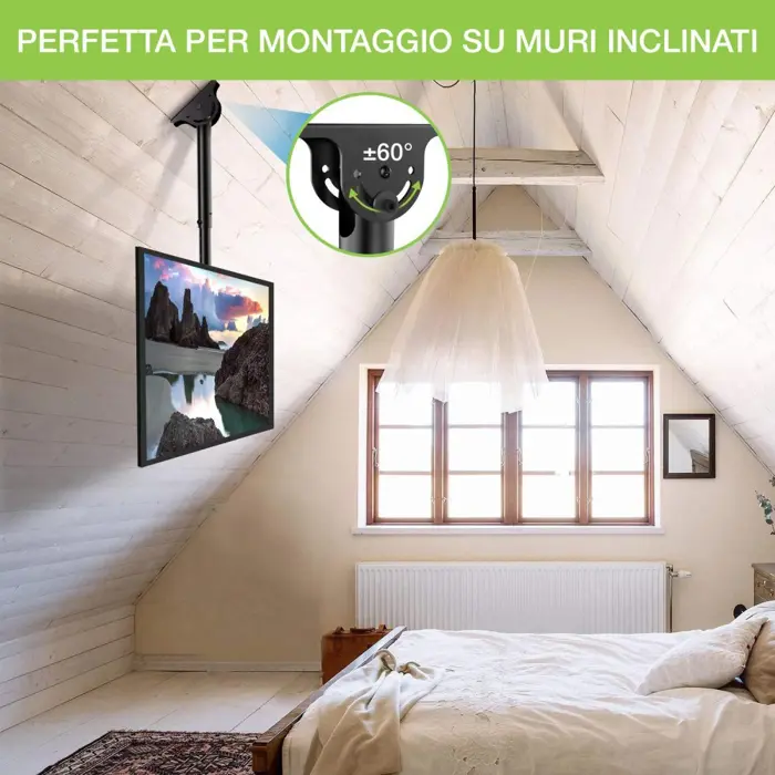 Techly Telescopic Ceiling Support up to 1.6m LED TV LCD 23-42" ICA-CPLB 922L