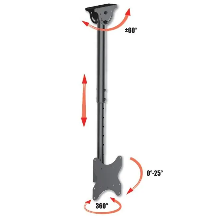 Techly Telescopic Ceiling Support up to 1.6m LED TV LCD 23-42" ICA-CPLB 922L