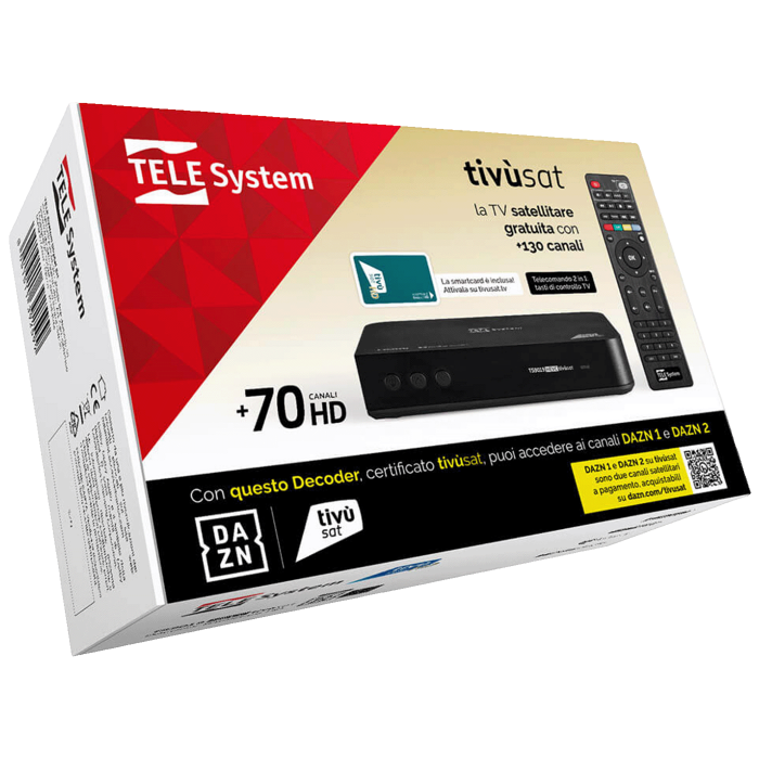 TELE System Prijemnik satelitski, DVB-S/S2 sa tivùsat smart karticom - TS9019 HD + Tivusat karte