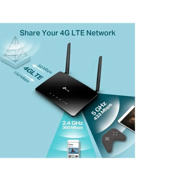 TP-LINK Archer MR400 AC1200 Wireless Dual Band 4G LTE Router, SIM