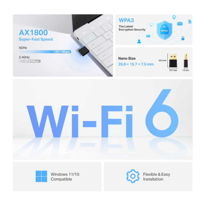 TP-Link Ax1800 Wi-Fi 6 Nano Wireless USB Network Card