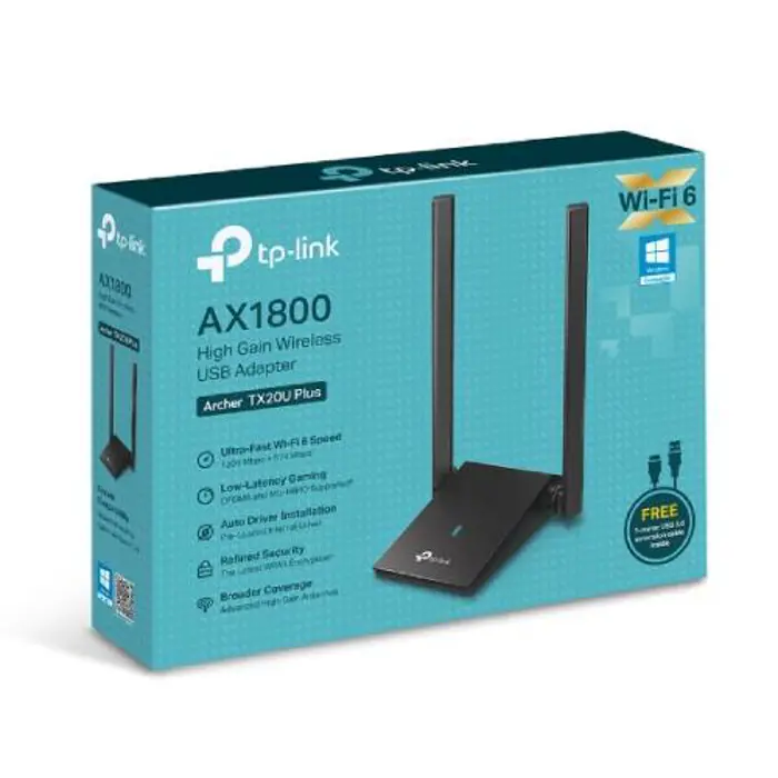 TP-LinkArcher TX20U Plus, AX1800 High Gain Wi-Fi 6