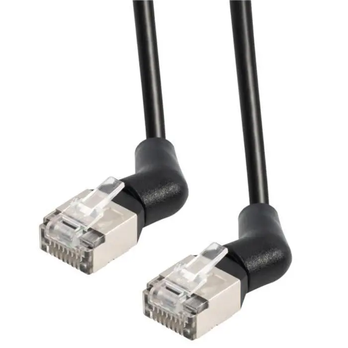 Transmedia CAT6a U FTP Patch Cable 2m black, 360° rotatable