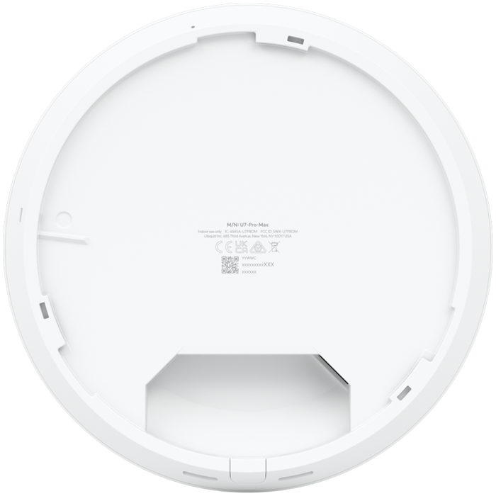 Ubiquiti U7-Pro-Max Ceiling-mounted WiFi 7 AP with 8 spatial streams, 6 GHz support, and a dedicated spectral scanning engine for interference-free WiFi in demanding, large-scale environments