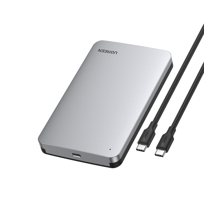 Ugreen 2.5'' SATA drive case silver - box
