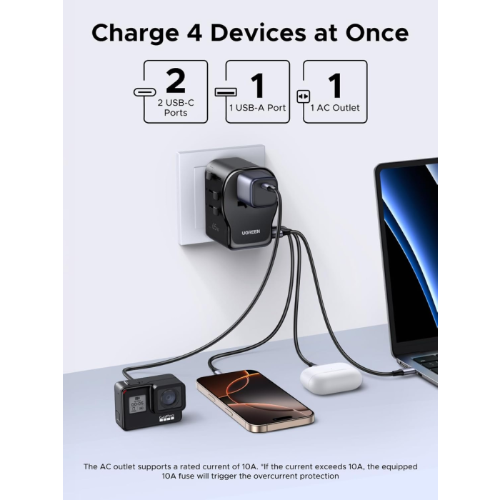 Ugreen 65W univerzalni potovalni adapter