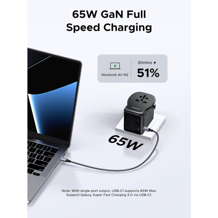 Ugreen 65W univerzalni potovalni adapter