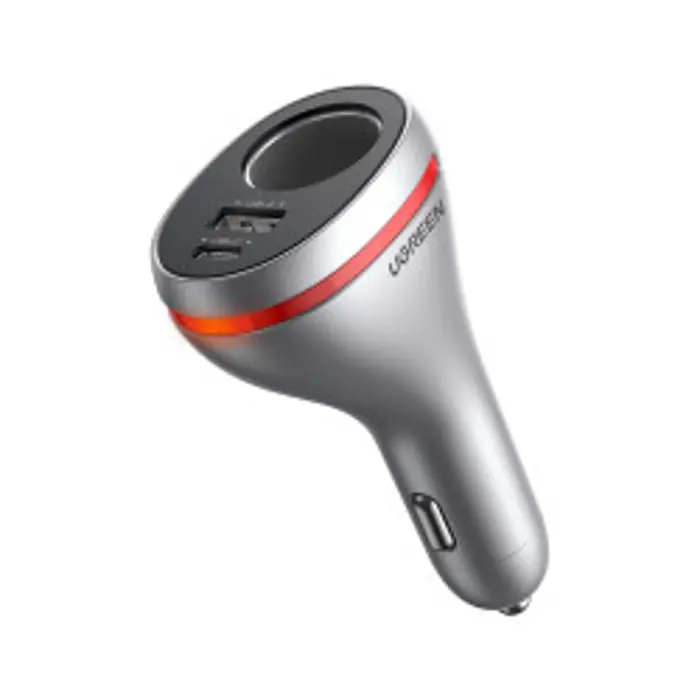 UGREEN auto punjač 84W, USB-C, USB-A, PD, QC 4.0, srebrni