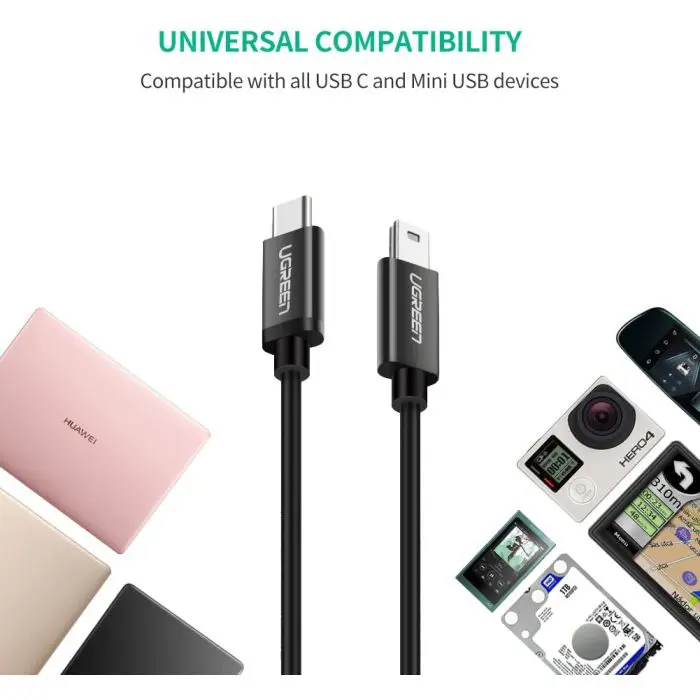 Ugreen cable USB-C 2.0 (M) to Mini USB 5Pin male - polybag
