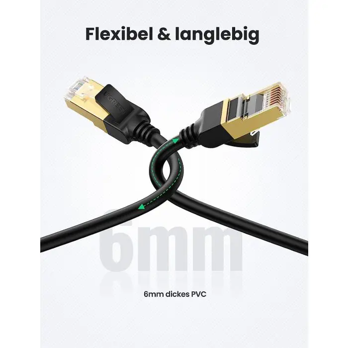 Ugreen Cat7 RJ45 gigabit network cable 10 Gbps, 600 Mhz/s 2m