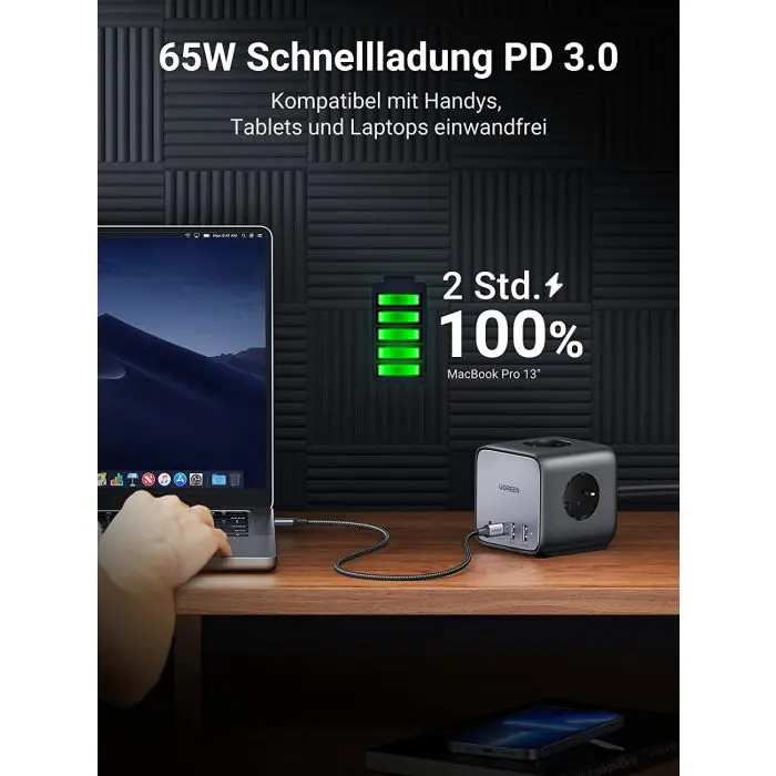 Ugreen DigiNest Cube 65W USB-C / AC 7in1 socket