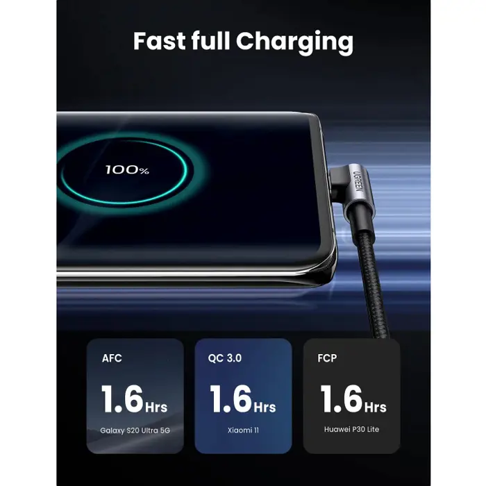 UGREEN kabel, kutni USB-C (M) na USB 18W, 3.0 A, 3A, 1m