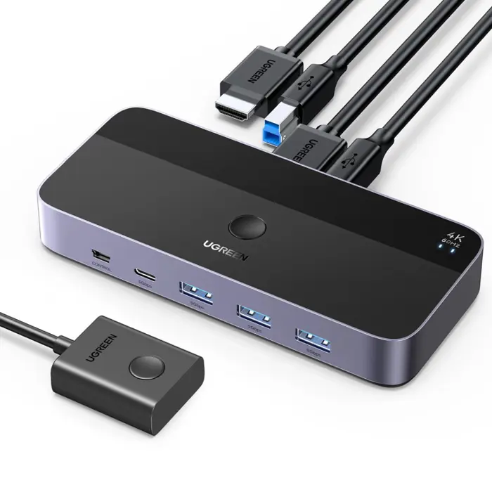 UGREEN KWM switch, 3x HDMI, 2x USB-C, 3x USB-A,2x USB-B