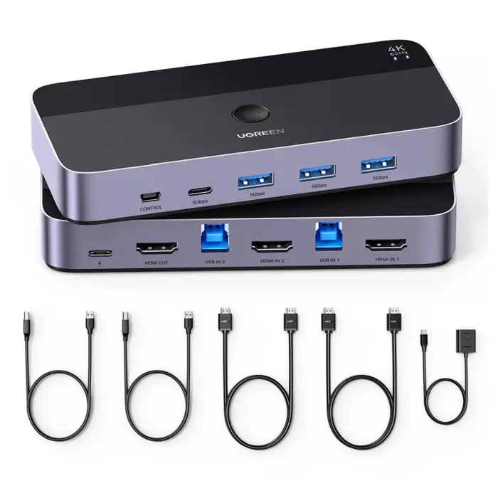UGREEN KWM switch, 3x HDMI, 2x USB-C, 3x USB-A,2x USB-B