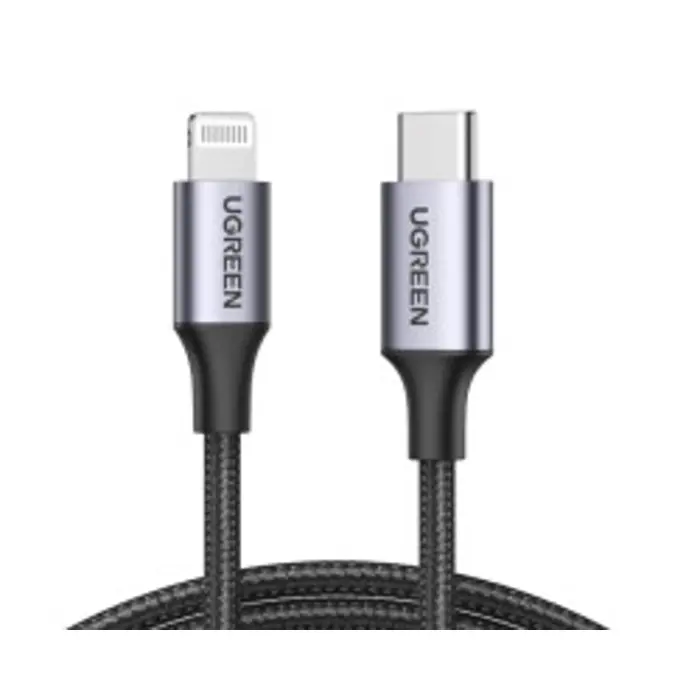 UGREEN, Lightning na Type-C 2.0 (M), sivi, 1m