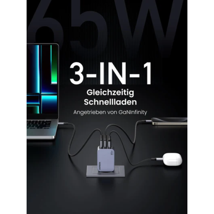 Ugreen Nexode Pro 65W 3-Port GaN USB Charger