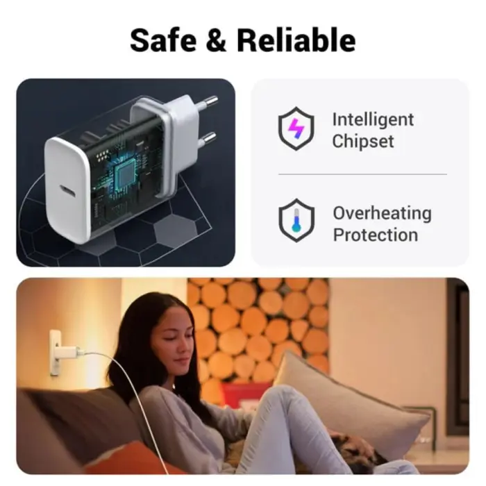 UGREEN punjač, 20W, USB-C PD, bijeli