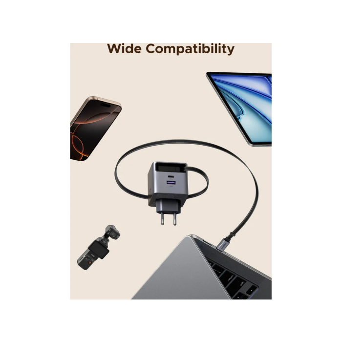 Ugreen Retractable 45W GaN USB-C polnilec