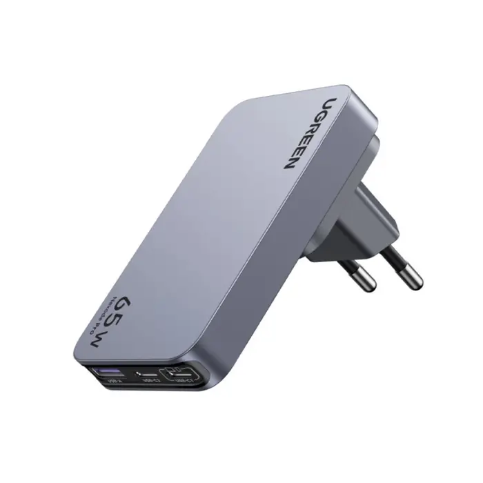 UGREEN Ultra-Slim Nexode Pro zidni punjač 65W, 2x USB-C, USB-A, GaNInfinity, sivi
