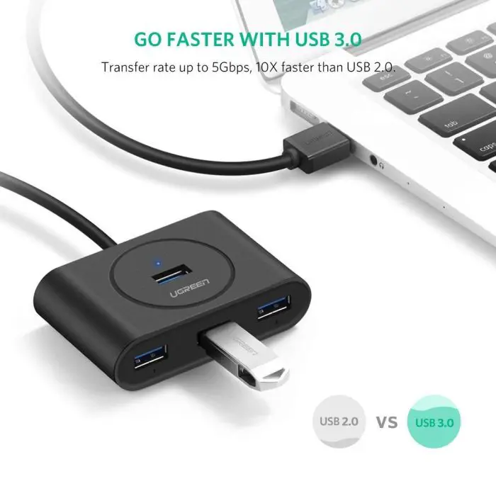 Ugreen USB 3.0 4 Ports Hub black 1m - box