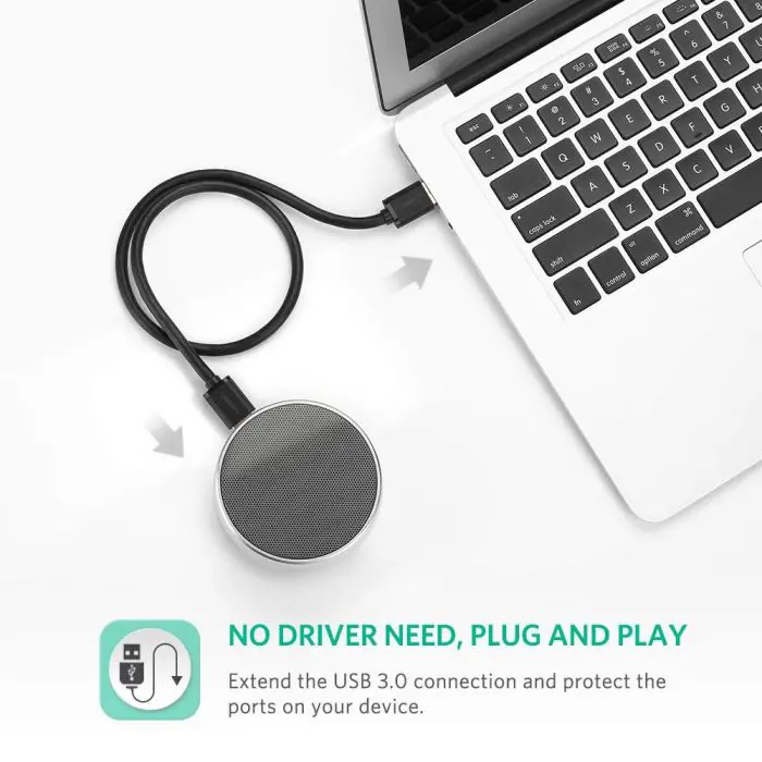 Ugreen USB 3.0 cable (M to M) black 2 m - polybag