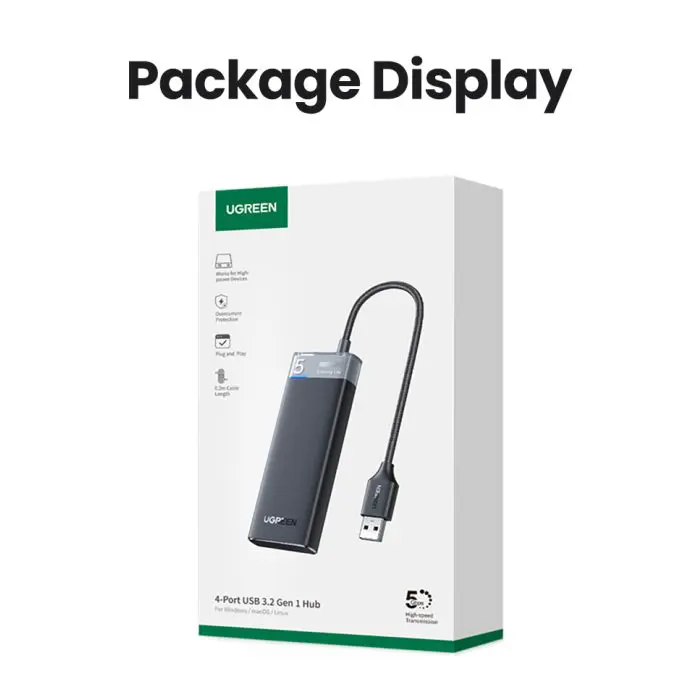 Ugreen USB 3.0 hub with 4 ports 5Gbps