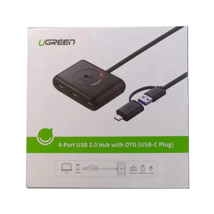Ugreen USB 3.0 Hub with USB-C 3.1 OTG adapter 1M - box