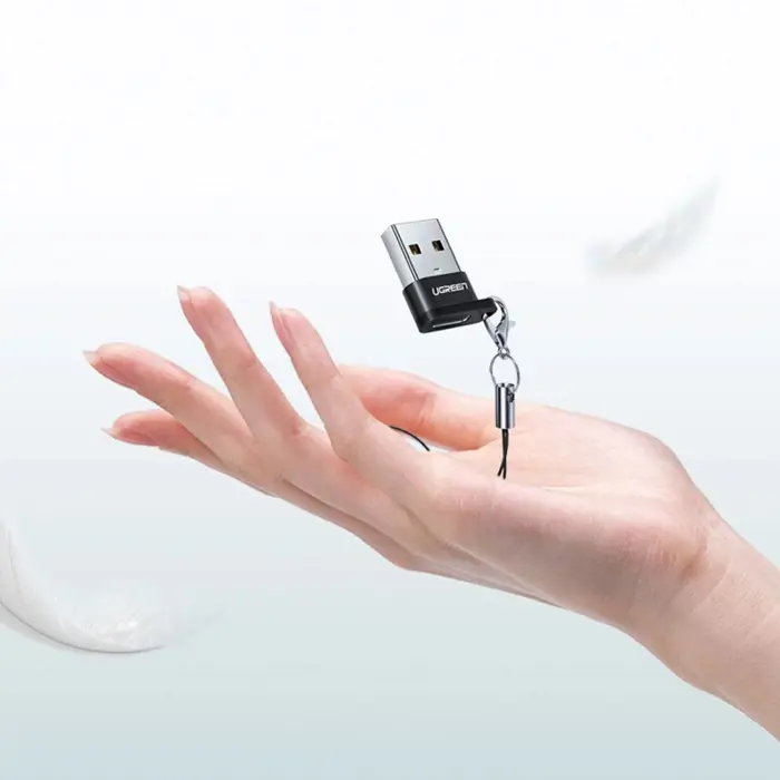 UGREEN, USB-C 3.1 (F) / USB-A 2.0 (M), crni