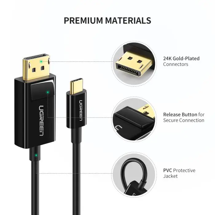 Ugreen USB-C cable in DP 4K (DisplayPort) 1.5M - polybag