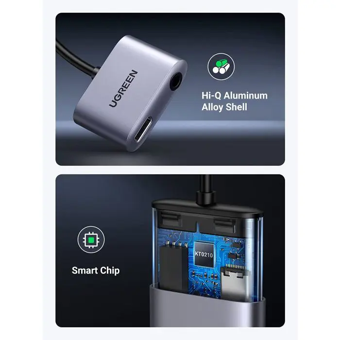 Ugreen USB C to 3.5mm headphone adapter and 2 in 1 charging