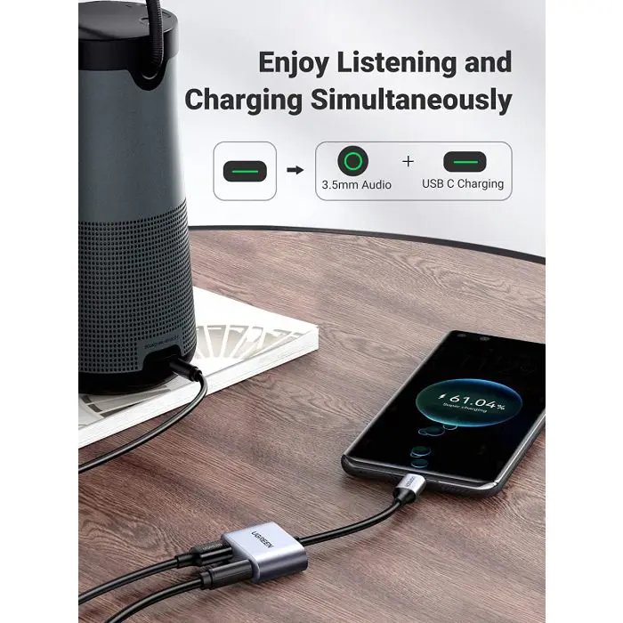 Ugreen USB C to 3.5mm headphone adapter and 2 in 1 charging