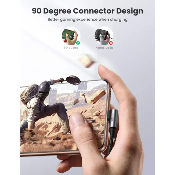 Ugreen USB-C to angled USB-C cable 60W 2M