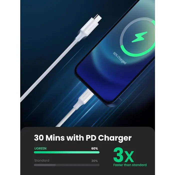 Ugreen USB-C to Lightning cable silver 2m