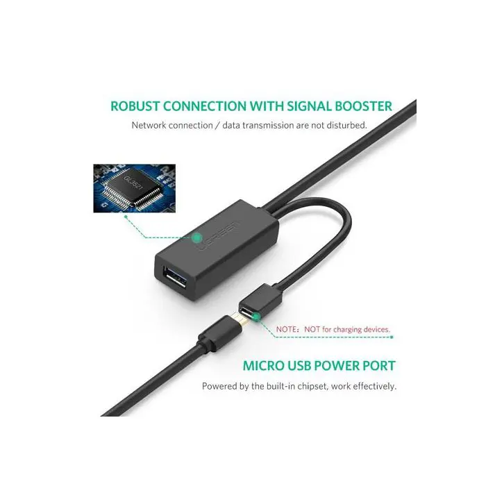 Ugreen USB extension with power supply, 5M