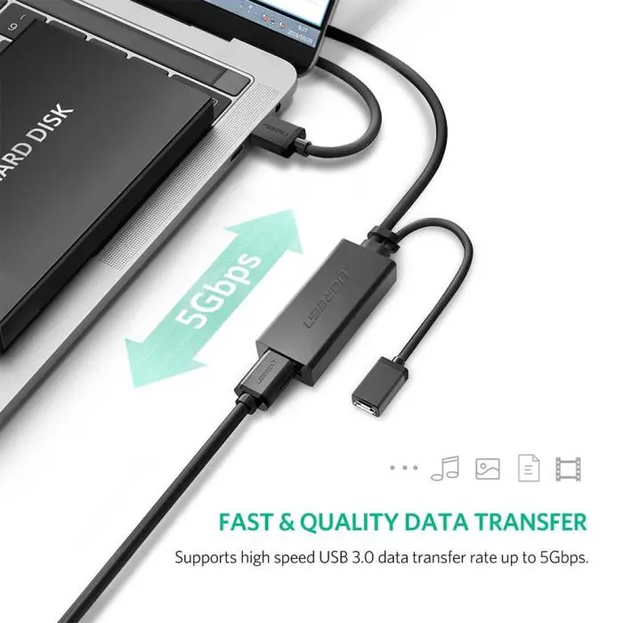 Ugreen USB extension with power supply, 5M