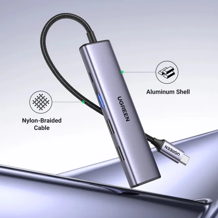 UGREEN USB Hub Revodok 105, USB-C na 3xUSB-A, 100W PD, 4K 30Hz HDMI