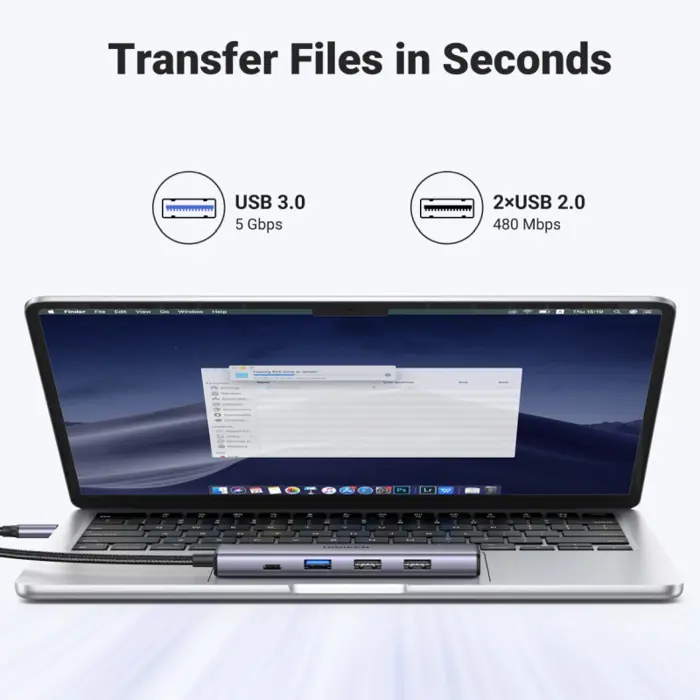 UGREEN USB Hub Revodok 105, USB-C na 3xUSB-A, 100W PD, 4K 30Hz HDMI