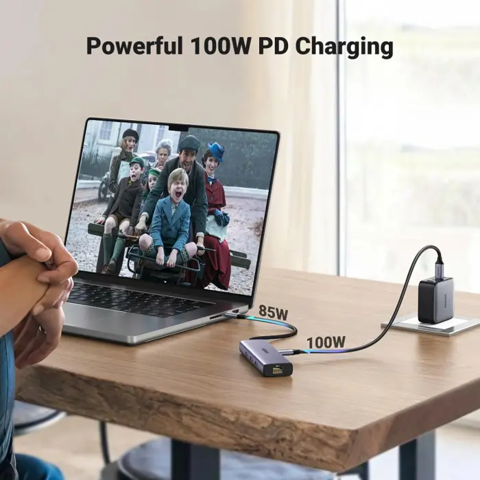 UGREEN USB Hub, USB-C na 3xUSB 3.0 A, HDMI, RJ45, PD
