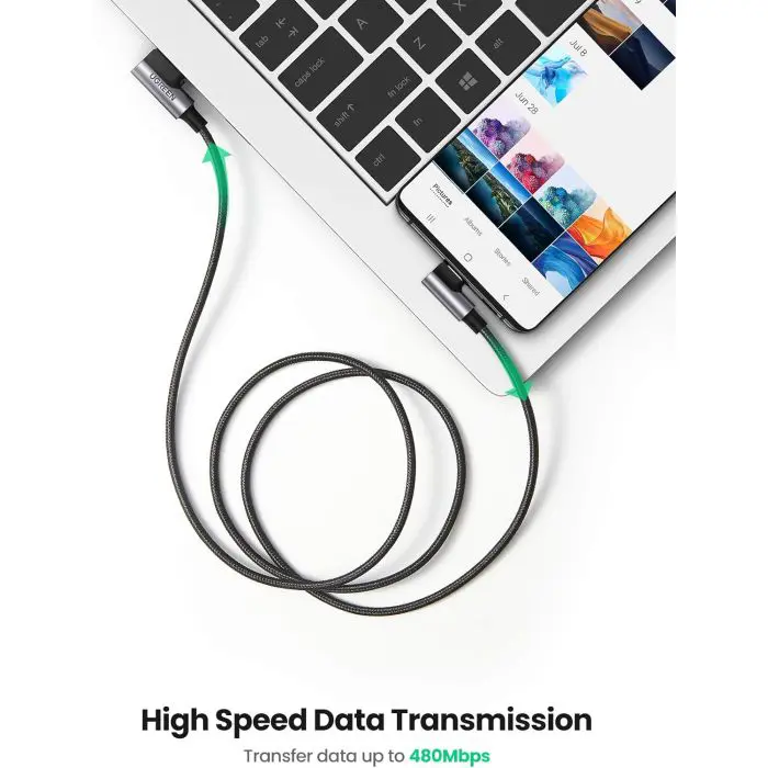 Ugreen USB to USB C 90 Degree Fast Charging Cable 2M
