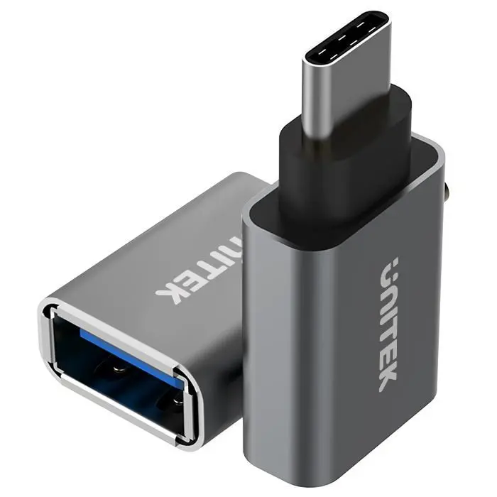 UNITEK Y-A025CGY cable interface/gender adapter USB Type-C USB Type-A Metallic