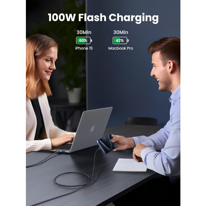 URGREEN USB-C on USB-C Charging Cable 100W, 3m