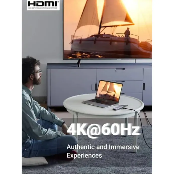 USB HUB UGREEN, USB-C na 2xUSB3.0, HDMI, RJ45, SD&TF, PD 4K 60Hz