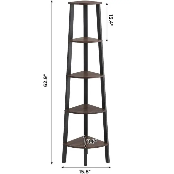 VASAGLE Corner bookcase 5 levels LLS35X