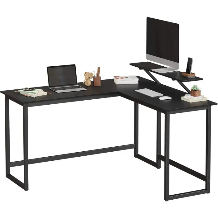 Vasagle L-shaped computer table with moving shelf