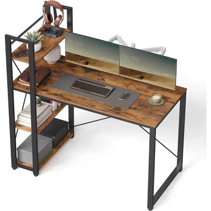 VASAGLE pisalna miza v industrijskem slogu, 120 × 60 × 75 cm