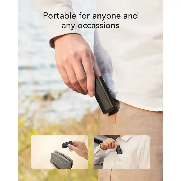 VEGER portable battery PlugON Lightning 5000 mAh, black.