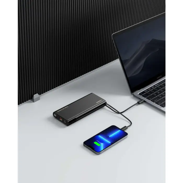 VEGER portable battery TC130 25000 mAh, black.