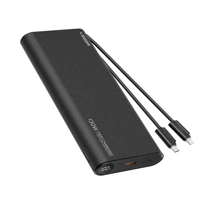 VEGER portable battery TC130 25000 mAh, black.